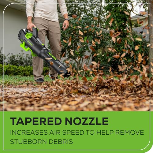 Greenworks 80V (700 CFM / 170 MPH) Brushless Cordless Leaf Blower, Commercial-Grade Power, 40-Min Rapid Charger for Wet Leaves, Heavy Debris, Gravel and Driveway Snow, Includes 2.5Ah Battery & Charger