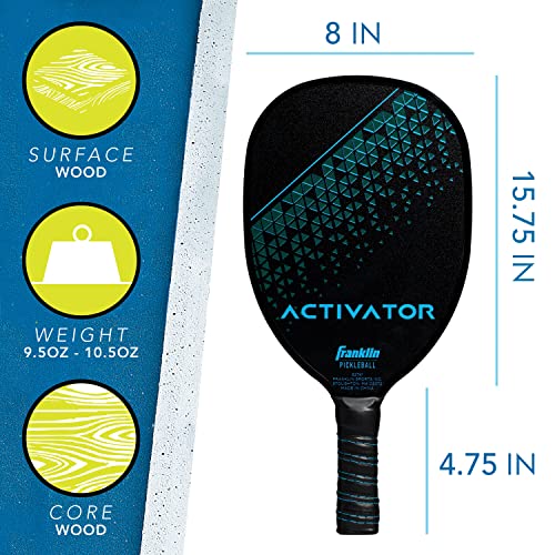 Franklin Sports Pickleball Paddle - Wooden - Activator - Blue - USAPA Approved