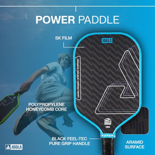 JOOLA Perseus Double Vision 16mm Pickleball Paddle - Signature Paddle Shape - Aramid Surface for Softer Responsive Touch - SK Film for Reduced Vibration - USAP Approved - NFC Chip Enabled