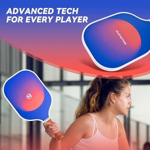 Niupipo Pickleball Paddles - Carbon Fiber Pickleball Paddle Set of 2 with Advanced Friction Coating Paddle Face & Enhanced Sweet Spot, Comes with 4 Balls, 2 Overgrips & a Pro Carry Bag