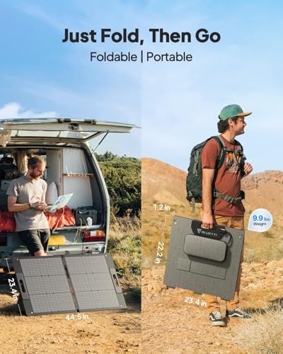 BLUETTI Solar Generator Elite 100 V2 with 2×100W Solar Panels Included, 1024Wh Portable Power Station w/ 2 1800W AC Outlets, 35% Smaller, Ideal for Camping, Emergencies, Backup Power