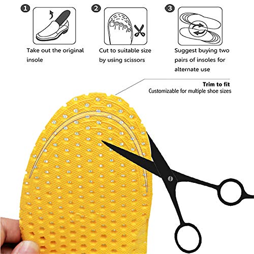 XINIFOOT 3 Pairs Comfortable Breathable Insoles - Comfort Cushioned for Running Walking Hiking, Replacement Comfort Inserts Shoes Pad for Men (US8-11)