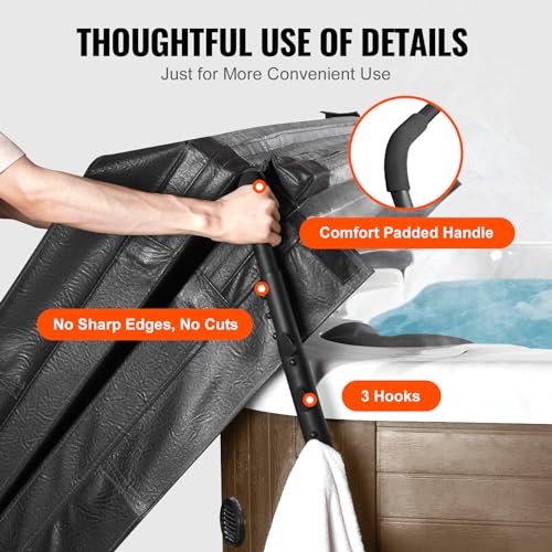 VEVOR Hot Tub Cover Lift, Spa Cover Lift, Height 31.5" - 41.3" Width 57" - 92.5" Adjustable, Installed Underneath on Both Sides, Suitable for Various Sizes of Rectangular Bathtubs, Hot Tubs, Spa