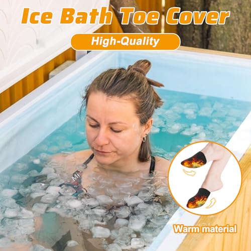 2 Pairs Ice Bath Toe Warmers, Cold Plunge Toe Covers, Soft Reusable Neoprene Toes Socks Foot Warmer Booties for Ice Baths & Cold Plunge Tub Accessories, Hiking, Camping(M)