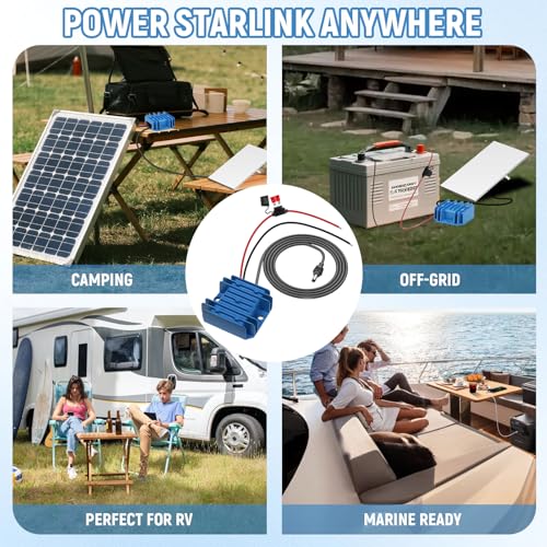 Starlink Mini 12V Adapter Power Cable, 12V/24V Starlink Mini Power Supply DC Step Up Converter to 30V 3.5A, Compatible with Battery/RV/Generator/Yacht/Solar Panels Off-Grid Power Solution with Fuse