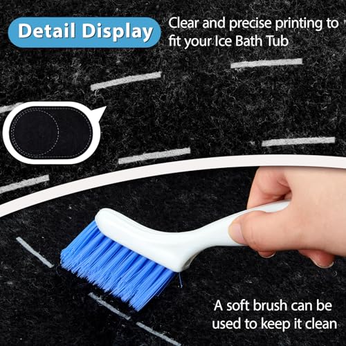 Drydiet 63 x 40 Inch Cold Plunge Tub Floor Mat Waterproof Ice Bath Tub Mat Indoor Outdoor Anti-Slip Protector Pad for Round Oval Rubber Pad for Underneath of Ice Baths Accessories