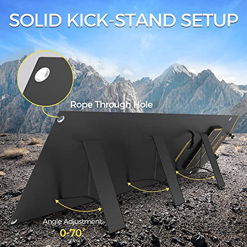 Lipower Portable Solar Panel 100W, Foldable Solar Charger for Jackery/Anker/FlashFish/Bluetti/Goal Zero/Rockpals Power Station, Solar Generator for Camping RV Hurricane