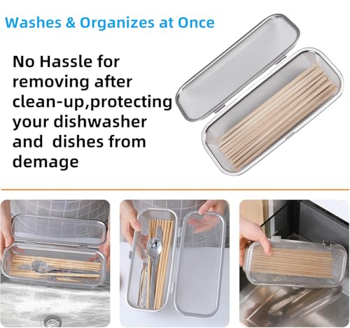 Dishwasher Basket, Basket for Dishwasher, Stainless Steel Dishwasher Silverware Basket, Replacement Dishwasher Accessories Rectangular Mesh Drain Dishwasher Basket for Small Items Kitchen (Large)