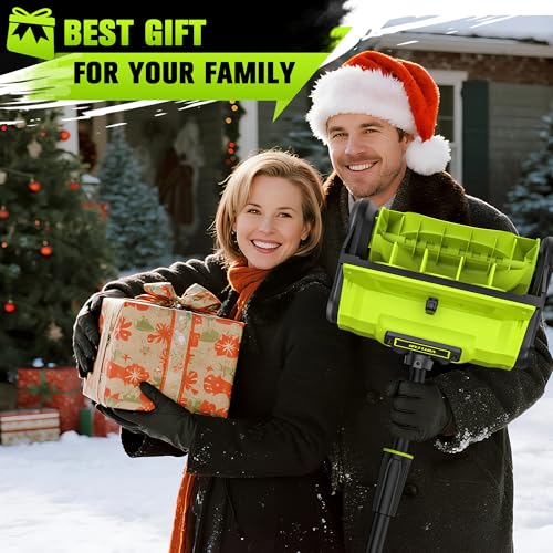 VOTLEMI 40V Cordless Snow Shovel, 13 Inch 4.0Ah Electric Snow Shovel with Directional Plate, Brushless Cordless Snow Blower for Pathway, Patio, Deck, Driveway, Green