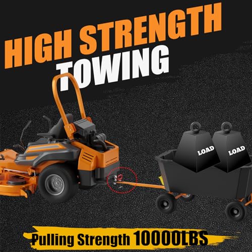 Upgraded Zero Turn Lawn Mower Hitch with 2" Hitch Ball & Hitch Pin, 6mm Thicker Heavy Duty Steel Bolt On Trailer Hitch, Compatible with Many Models Lawn Mower, Tractor, Trailer, Golf Cart, ATV Etc.