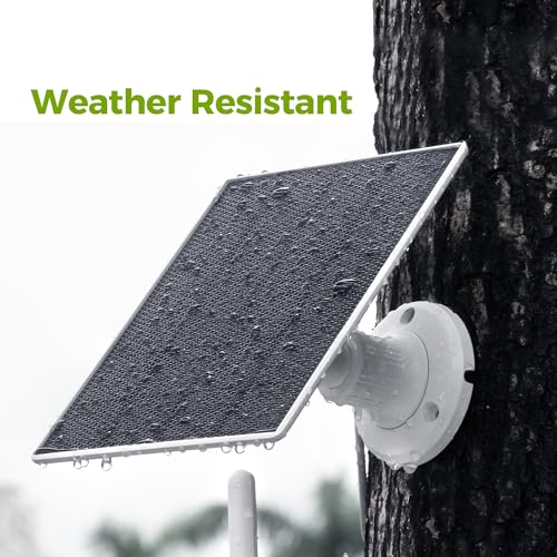 Vicohome 5V Solar Panels for Security Cameras for Bird Feeder 23% Energy Conversion Rate,9.8Ft Cable, USB C & Micro-USB Compatible, Weather Resistant, 360° Adjustable Bracket, for Tapo Eufy Aosu .etc