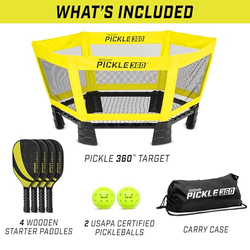 GoSports Pickle 360 Game Set - Pickleball Without a Court - Outdoor Lawn, Beach, and Backyard Paddle Ball Game