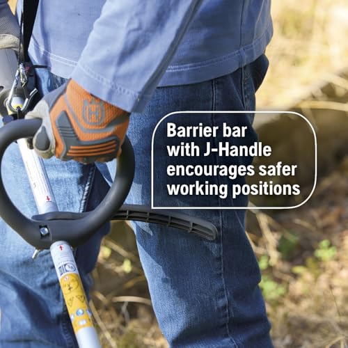 Husqvarna 122RJ Brushcutter, Multi-Purpose Gas Brush Cutter Tool with String Trimmer Head and Grass Blade, Includes Adjustable Harness for Additional Support, 970732503