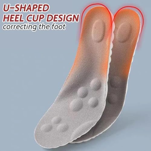 4D Cloud Technology Insole - Super Soft Comfort Insoles, Soft Foot Protection Cloud Feeling Insole, U-Shape Memory Foam Insoles, 4D Sports Memory Foam Insoles (Green, Men 10.5-11.5/Women 12-13)