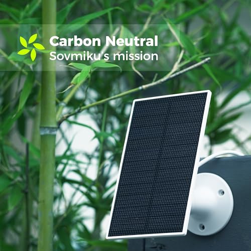 Vicohome 5V Solar Panels for Security Cameras for Bird Feeder 23% Energy Conversion Rate,9.8Ft Cable, USB C & Micro-USB Compatible, Weather Resistant, 360° Adjustable Bracket, for Tapo Eufy Aosu .etc