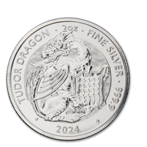 2024 2 oz British Silver Royal Tudor Beasts - Tudor Dragon Coin Brilliant Uncirculated with a Certificate of Authenticity £5 Seller BU
