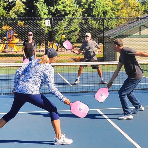 YC DGYCASI Pickleball Paddles Set of 2, 2026 USAPA Approved Fiberglass Pickleball Set, Lightweight Pickle Ball Rackets 2 Pack, 2 Outdoor Pickleball Balls, 2 Indoor Balls, 1 Bag, Pink