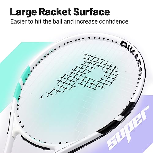 PIKASEN 27 Inch Tennis Rackets for Adult Recreational 2 Players Tennis Rackets Set with 2 Overgrips and 1 Tennis Bag. Perfect for Beginners and Students Training