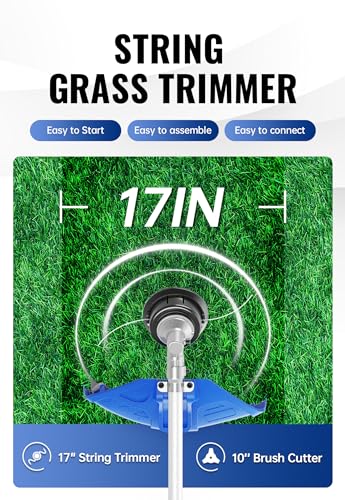 Wild Badger Power 2-in-1 Yard Care System, 31cc, 4-Cycle Gas Engine Straight Shaft Multi-Tool with Brush Cutter, String Grass Trimmer and Shoulder Harness