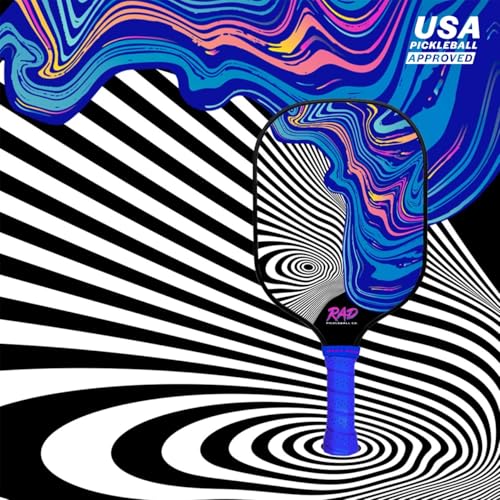RAD Pickleball Paddle Lucid Dream – USAPA Approved Pickleball Racket – Fiberglass Surface with Spin Grit Tech – Carbon Fiber Pickleball Paddle for Power & Control – Indoor & Outdoor