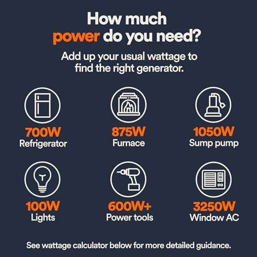 Generac 8,000-Watt Gas-Powered Portable Generator - COsense Technology - Powerrush Advanced Technology - Power for Emergencies and Recreation - Electric Start - Orange/Black - 50 State Compliant