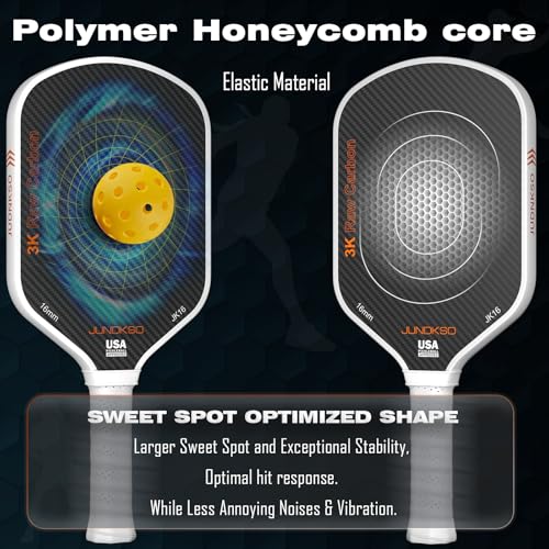 Professional Pickle ball Paddles- T700 Carbon Fiber Pickle Racket- 3K Raw Carbon Frosted Surface for Enhanced Spin and Friction - USAPA Approved Offensive Long Paddle for Intermediate Advanced Players