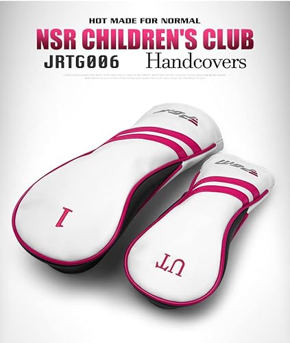 PGM Junior Golf Club Complete Set Includes Driver, Hybrid, 7, 9, Wedge Irons, Putter, Stand Bag Right Handed for Children Kids 6-8, 6 Pieces Youth Golf Clubs with 2 Headcovers for Boys & Girls