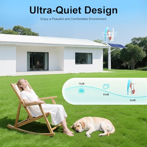 LXYIUTRW Bepritm 400W Wind Turbine Generator Kit, 3 Blades Wind Power Generator 12V Vertical Axis Wind Turbine Generator Kit with Controller, Ultra-Quiet Design for Home, Boats, Street Lighting
