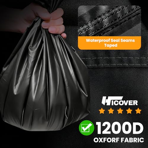 HICOVER Snow Blower Cover - 1200D Snowblower Covers Heavy Duty Waterproof Zipper Reflective Strips Universal Fit for EGO, Honda, Ryobi, Cub Cadet, Ariens, Troy Bilt, Snow Joe, Toro and PowerSmart