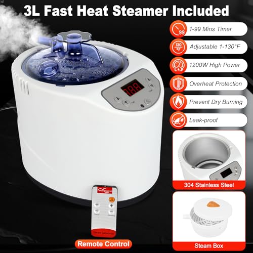 XL Infrared Sauna Box with True 660 & 850nm Red Light Therapy Lamp, Portable Red Light Sauna for Home, Full Body Steam Tent with 3L 1200w Steamer, 15 Levels Heat, Chair, Remote