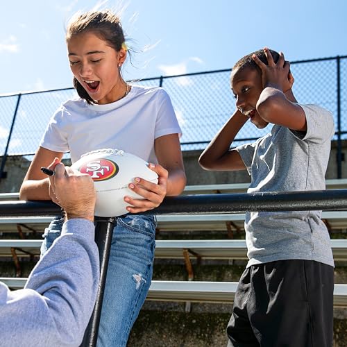 Franklin Sports NFL San Francisco 49ers Autograph Football - Official Size White Panel Souvenir Football for Autographs + Signatures - NFL Team Fan Shop Memorabilia Ball for Display