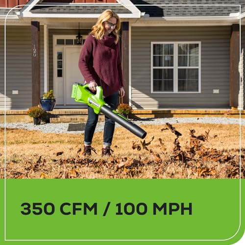 Greenworks 40V Cordless Yard Tool Combo Kit with 2.0Ah Battery & Charger – 13" Auto Feed String Trimmer and 350 CFM Leaf Blower, Includes 3 Bonus Spools