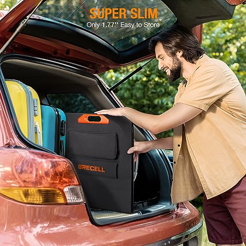 200W Portable Solar Panel for Power Station Generator, 12V/24V Flexible Foldable Solar Panel Kit Lightweight High-Efficiency Solar Charger Power Backup for Outdoor Van Camper Boat Caravan Off-Grid