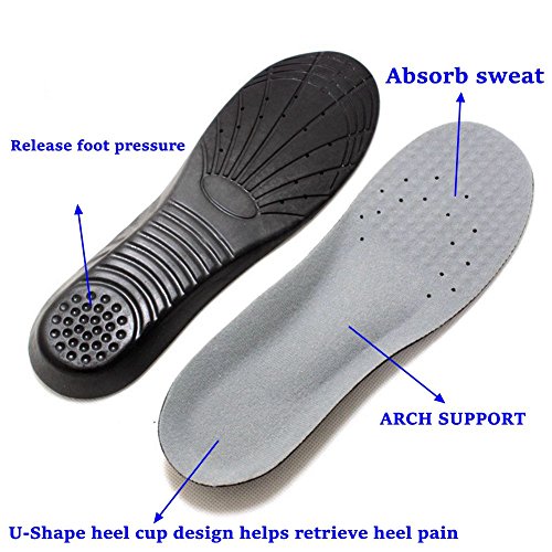 Shoe Insoles, Memory Foam Insoles, Providing Excellent Shock Absorption and Cushioning for Feet Relief, Comfortable Insoles for Men and Women for Everyday Use, L,（US M: 8-12/W: 10-15）
