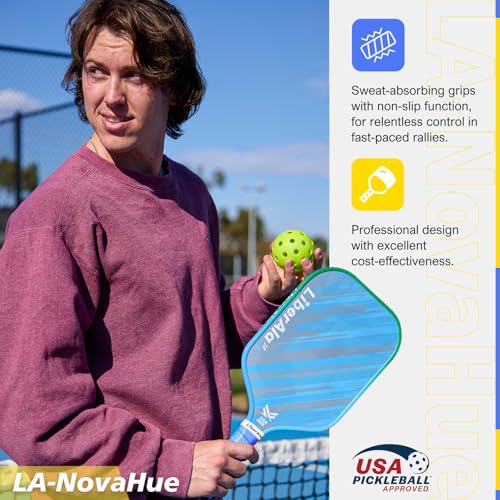 LiberAla Pickleball Paddles, USAPA Approved Carbon Fiber Pickle Ball Paddle, PP Honeycomb Core, Lightweight & Comfort Grip for Beginners, Pros, Men, Women, Adults, Kids
