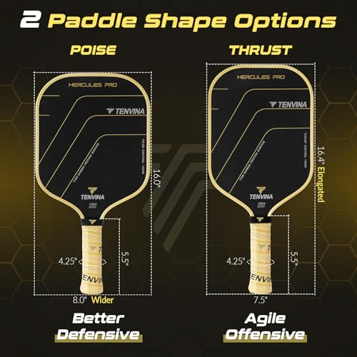 NHYHN TENVINA Pickle Ball Paddle, Thermoforming 4-Layer T700SC Friction Carbon Fiber Pickleball Paddle, USAPA Approved Professional Pickleball Paddles Offering Strong Spin and Power for Athletes