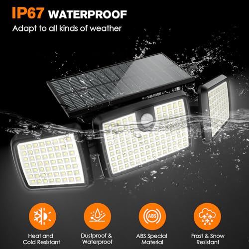 MIHANI Solar Lights Outdoor, Quick Charge Solar Motion Deck Lights Outdoor for Deck with High Brightness, Larger Built-in Tempered Glass Panel, Sensitive PIR Motion Inductor (Remote,2 Pack)