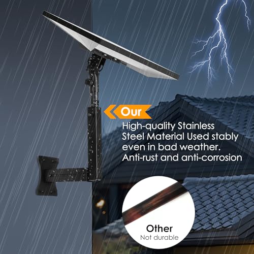 Bloazzup Starlink Mount, Adjustable Starlink Wall Mount Gen 3 with Telescoping Support Arm, Rustproof, Weatherproof for Concrete Walls and Wood Walls, Easy Installation Black