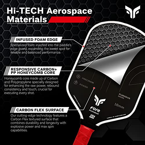 Havok Pro Pickleball Paddle: Carbon Fiber Surface for Enhanced Power, Precision and Maximum Spin - Large Sweet Spot and USAPA Approved - Black