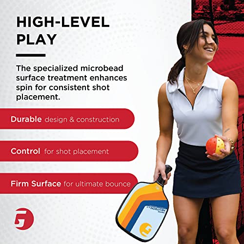 Gamma Sports 5.0 Pickleball Paddle, Graphite Pickleball Paddle with Polypropylene Core and Honeycomb Grip, Blue and Orange, 4 (1/8)