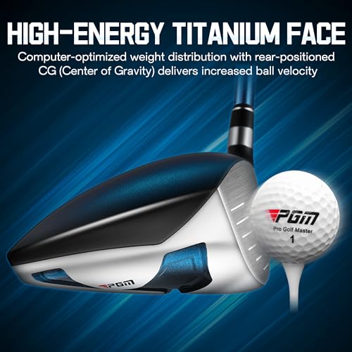 PGM G500 Men’s Golf Club Set – 12 Piece Complete Set with Titanium Driver, Fairway Wood, Hybrid, Stainless Steel Irons, Putter, Stand Bag & Headcovers – Beginner & Intermediate Friendly