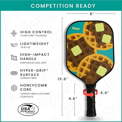 Pickleball Paddles Pickleball Paddles Set of 2 Carbon Fiber - USAPA Approved Pickleball Racket | Polymer Honeycomb Composite Core | Hyper-Grip™ Surface with Graphite Face & Cushioned Grip