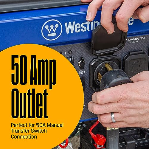 Westinghouse 12500 Peak Watt Home Backup Portable Generator, Remote Electric Start with Auto Choke, Transfer Switch Ready, Gas Powered, CO Sensor