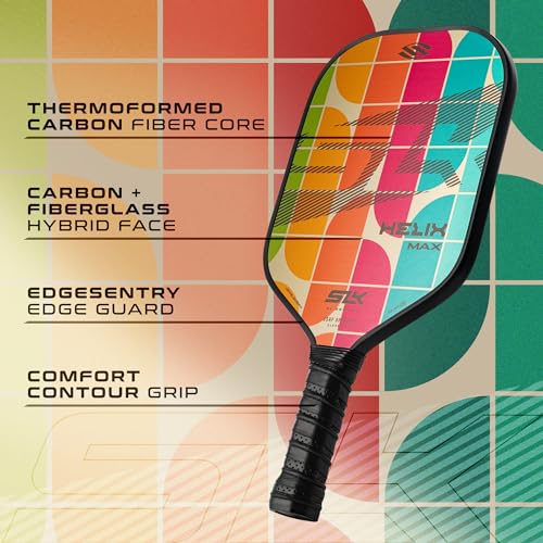 Selkirk Sport SLK Helix Pro Pickleball Paddle | Thermoformed Carbon Fiber Core Pickleball Paddles with Carbon Fiber & Fiberglass Hybrid Face | Unmatched Control | Jeweled