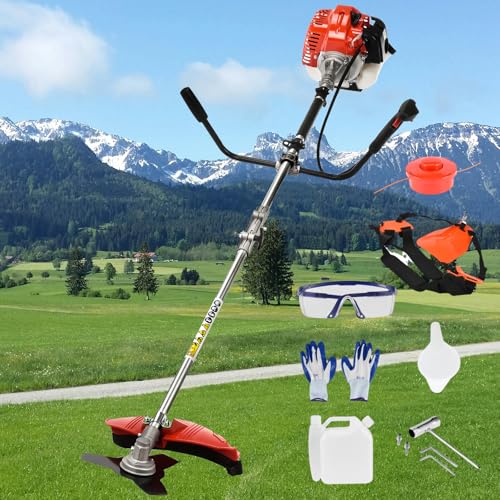 52CC Gas Weed Eater, 2 in 1 Weed Wacker Gas, 2025 Upgraded Gas Powered Weed Eater[New Model Quality Improvement], 2000w 8500rpm Heavy Duty Brush Cutter Ideal for Yard Garden