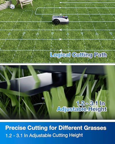 ECOVACS Goat O1000 RTK Robot Lawn Mower, Perimeter Wire Free Vision Robotic Lawnmower for 1/4 Acres Lawn, Automated Mapping, APP Control, 3D Obstacle Avoidance, Zero-Edge Cutting, 8.66 Inches