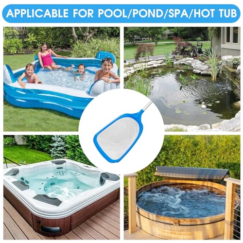 TidyMister Hot Tub Skimmer Spa Net with 12'' Aluminum Pole Ultra Fine Mesh Net Handy Leaf Skimmer for Small Above Ground Pools Pick Up Fine Debris Lightweight Net