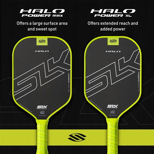 Selkirk Sport SLK Halo Power MAX Pickleball Paddle | Raw Carbon Fiber Pickleball Paddles with a Rev-Core Power Polymer Core | Designed for Ultimate Spin & Power | Green