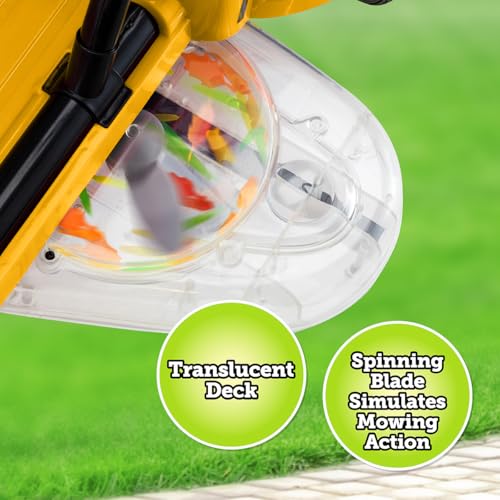 Kid Trax 12V Zero Turn Lawn Mower Tractor Toy - Riding Lawn Mower, Outdoor Toys, Kids Electric Car, Ride On Tractor, Dual Handle, Twist and Turn, Speed to 3MPH, Max Weight of 77lbs, Age 3-7, Yellow