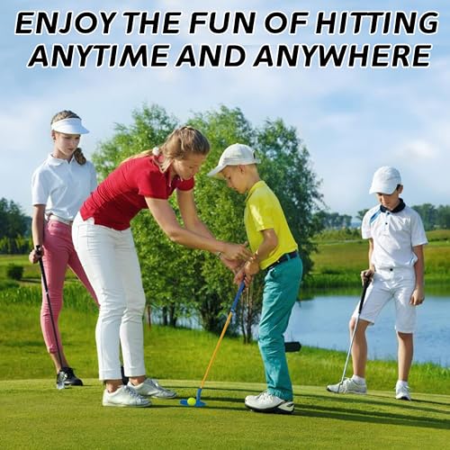 PGM Children's Golf Club Set - Can Hit Real Balls, 3 Pieces Clubs Includes Wood, Iron, and Putter, Great for Beginner Boys and Girls, Instructional Training Set
